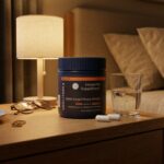 Mitovia Urolithin A supplement on bedside nightstand